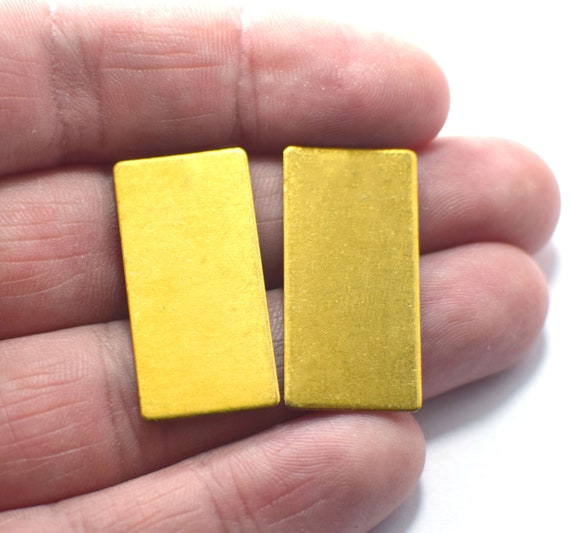 0.8 x 10 x 25 mm 2 Hole Raw Brass Rectangle Blanks Findings