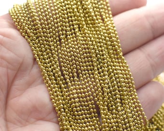 1,5 mm , Raw Brass Ball Chain