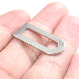 0.8 x 13 x 30 mm,  Silver Tone  D Shape Charms -  No Hole