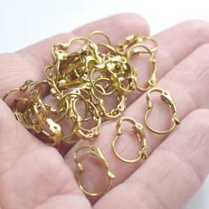 10 x 15 mm , Raw Brass  LeverBack Earring Charms