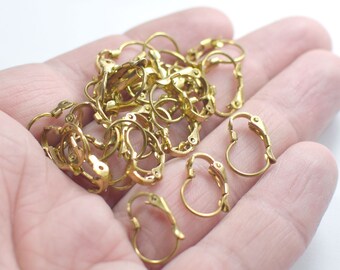 10 x 15 mm , Raw Brass  LeverBack Earring Charms