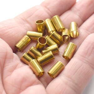 6 x 10 mm , Raw Brass Flat Tube Findings - 5.5 mm Hole