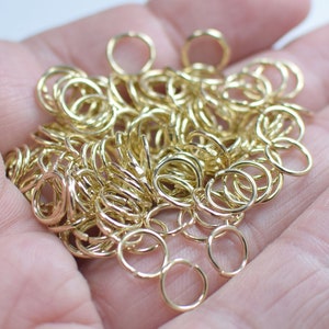 0.7 x 7 mm ,  Gold Tone  Jump Rings Findings
