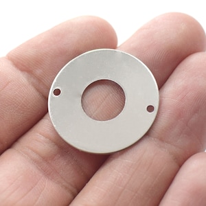 0,7 x 25 mm, roestvrij staal ronde cirkel ring bevindingen - 2 gat
