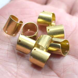 9 mm Ear Cuff Findings , Raw Brass  Ear Cuff Connector  - 3 Hole