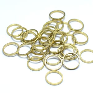 生の真鍮製ラウンドリング小 - ラウンド金具、0.5 x 8 mm