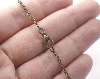 2 x 3 mm, antikes Messing fertig Halskette Kette