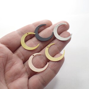 0.6 x 24 mm , Laser Cut  Crescent Earring Charms,  Crescent Findings - L111