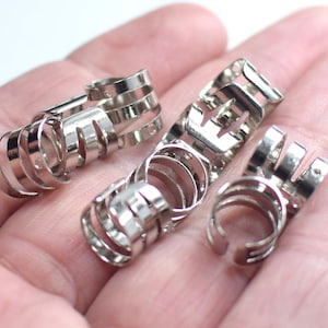 9 mm Ear Cuff Findings , Silver Tone  Ear Cuff Connector  - 3 Hole
