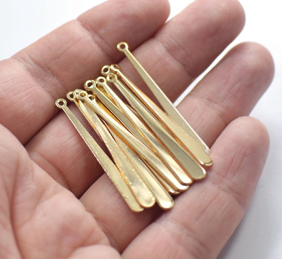4 x 40 mm 24K Shiny Gold Plated Baseball Bat Charms Etsy