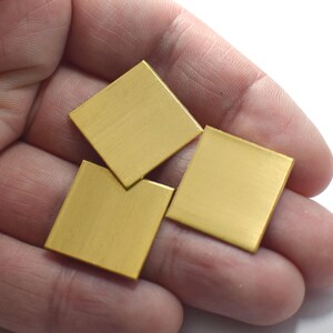 Råa mässingsbitar i fyrkantig form - (utan hål) Fyrkantiga delar, 0,8 x 20 x 20 mm