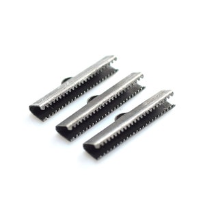 Antique Silver  Ribbon Crimps -  Ribbon Crimp  -  6 x 30 mm