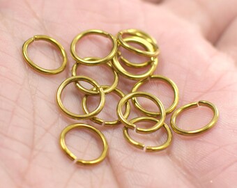 1.2 x 10.5 mm ,  Raw Brass  Jump Rings Findings