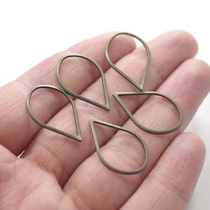 1 x 16 x 26 mm , Antique Brass  Drop Ring Findings
