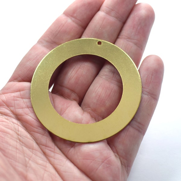 Raw Brass Round Ring Disc - Round  1 Hole   Findings ,  0.8 x 60 mm