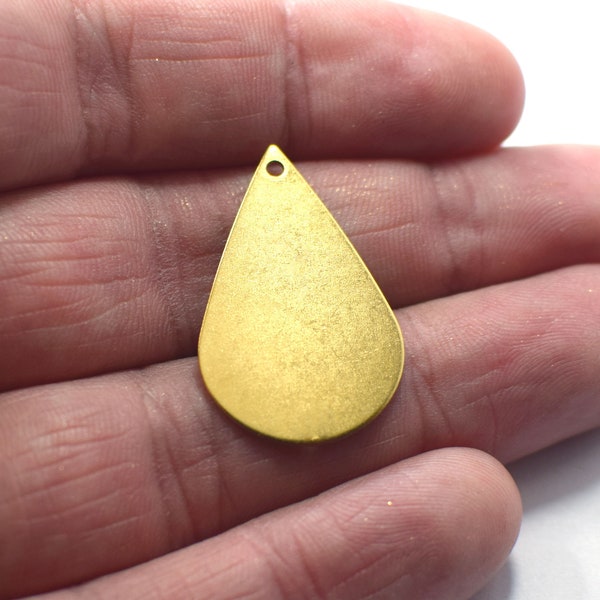 Raw Brass Drop Findings  - Drop  1 Hole  Findings ,  0.8 x 19 x 29  mm