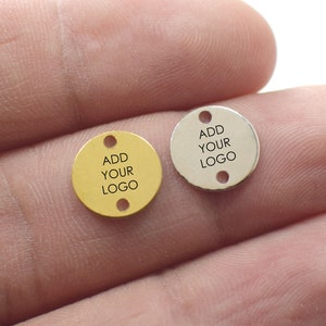 Custom Jewelry Logo Charms -Personalized Logo Charms -Jewelry Tag Charms - 0.8 x 10 mm - Jewelry Label Findings