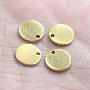 1 x 10 mm, Raw Messing Runde Stempelscheibe - Runde 1 Loch Erkenntnisse