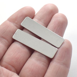 0.7 x 10 x 40 mm , Stainless Steel Rectangle Stamping Blanks Charms - No Hole