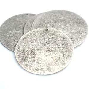 Encantos de plata antigua-Redondo 1 hallazgos de agujero, 0.5 x 40 mm , encantos , disco de estampado