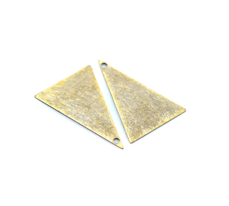 Antique Brass Triangle Shape Charms 0.5 x 16.5 x 25 mm 1 Hole