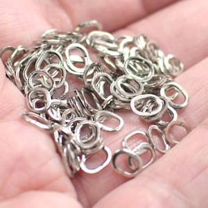 4,5 x 6 mm , Silver Tone Oval Jump Ring Charms