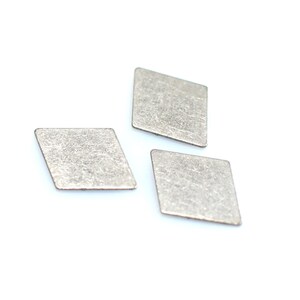 0.5 x 12 x 17 mm , Antique Silver Tone  Diamond  Findings ( No Hole )