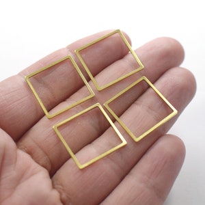 1 x 20 mm , Raw Brass Square Ring Findings