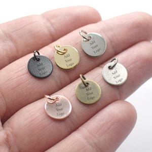 Custom Jewelry Logo Charms -Personalized Logo Charms -Jewelry Tag Charms - 0.8 x 10 mm - Jewelry Label Findings