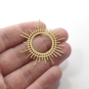 0.6 x 42 mm , Laser Cut Sun Shape  Charms, Earring Findings - L138