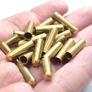 5 x 18 mm , Raw Brass Tube Bead Caps Findings - İnner Hole 4.8 mm