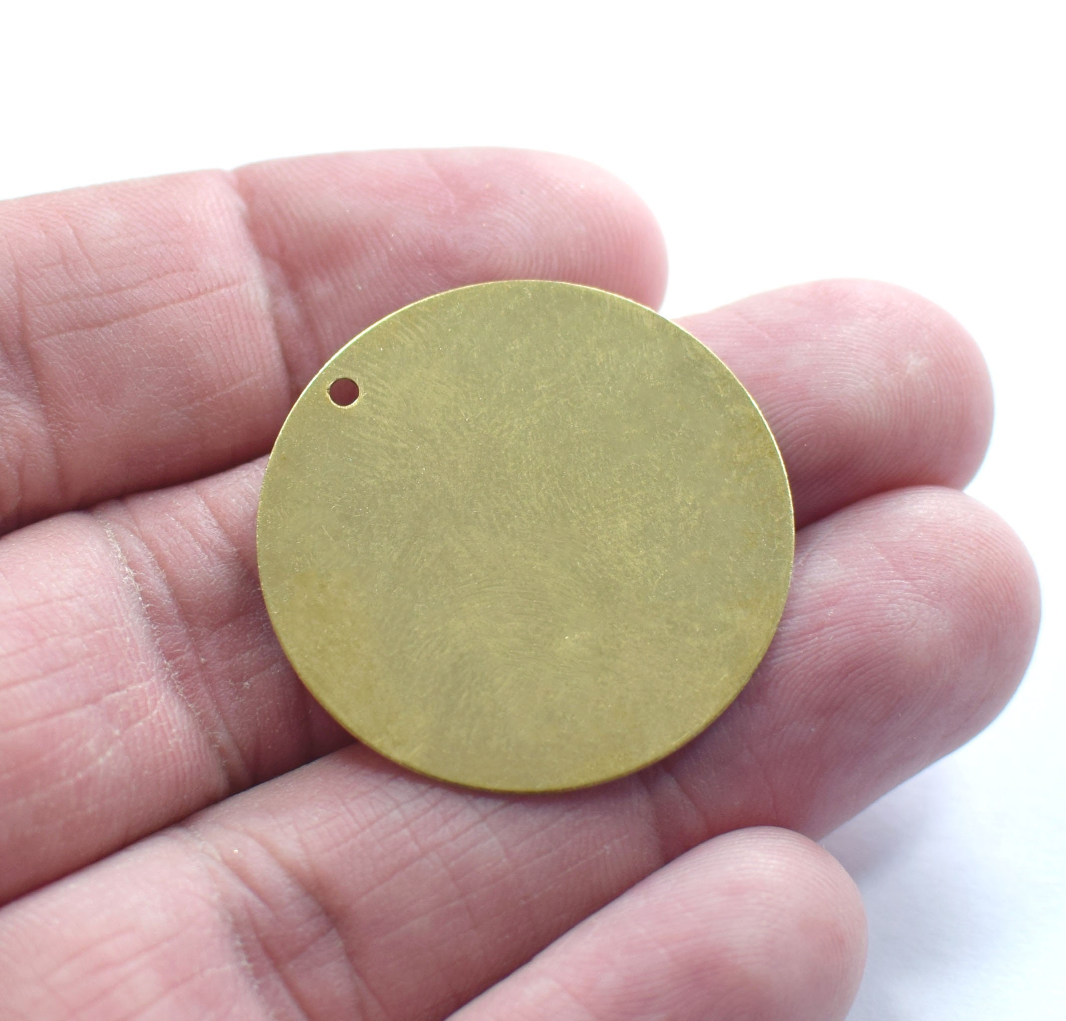 0.8 x 30 mm Raw Brass Stamping Disc Round 1 Hole Etsy