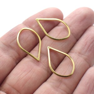 1 x 14 x 23 mm , Raw Brass Drop Ring Findings