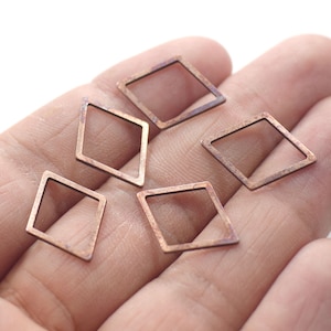1 x 15 x 20 mm , Antique Copper  Diamond Ring Circle Shape Findings