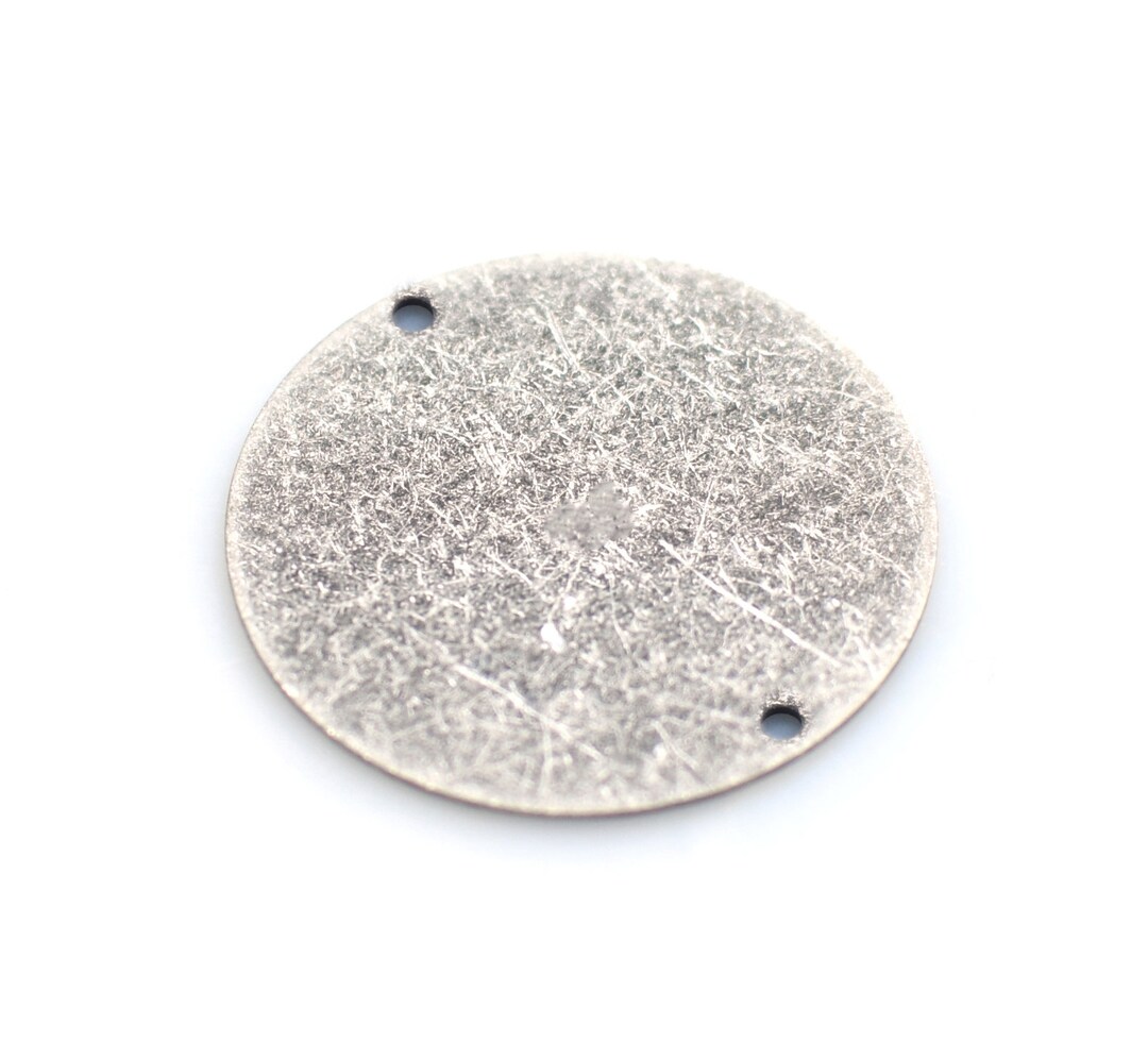 Antique Silver Round Stamping Disc - Round 2 Hole Findings , 0.5 X 25 ...