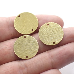0.8 x 20  mm ,  Raw Brass Textured  Round Findings  - 2 Hole