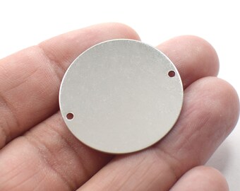 0,7 x 30 mm, roestvrij staal ronde stempel blanks bevindingen - 2 gat