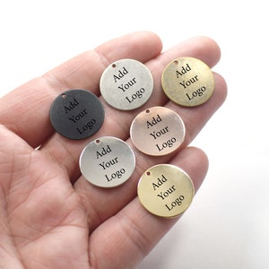 Custom Jewelry Logo Charms -Personalized Logo Charms -Jewelry Tag Charms - 0.8 x 20 mm - Jewelry Label Findings