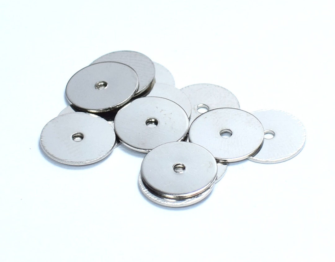Silver Tone Round Middle Hole Disc - Round Disc - 0.5 X 10 Mm - Etsy