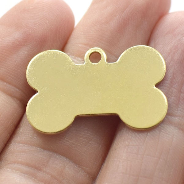 0.8 x 18 x 28 mm , Raw Brass  Dog Bone Stamping Tag Findings