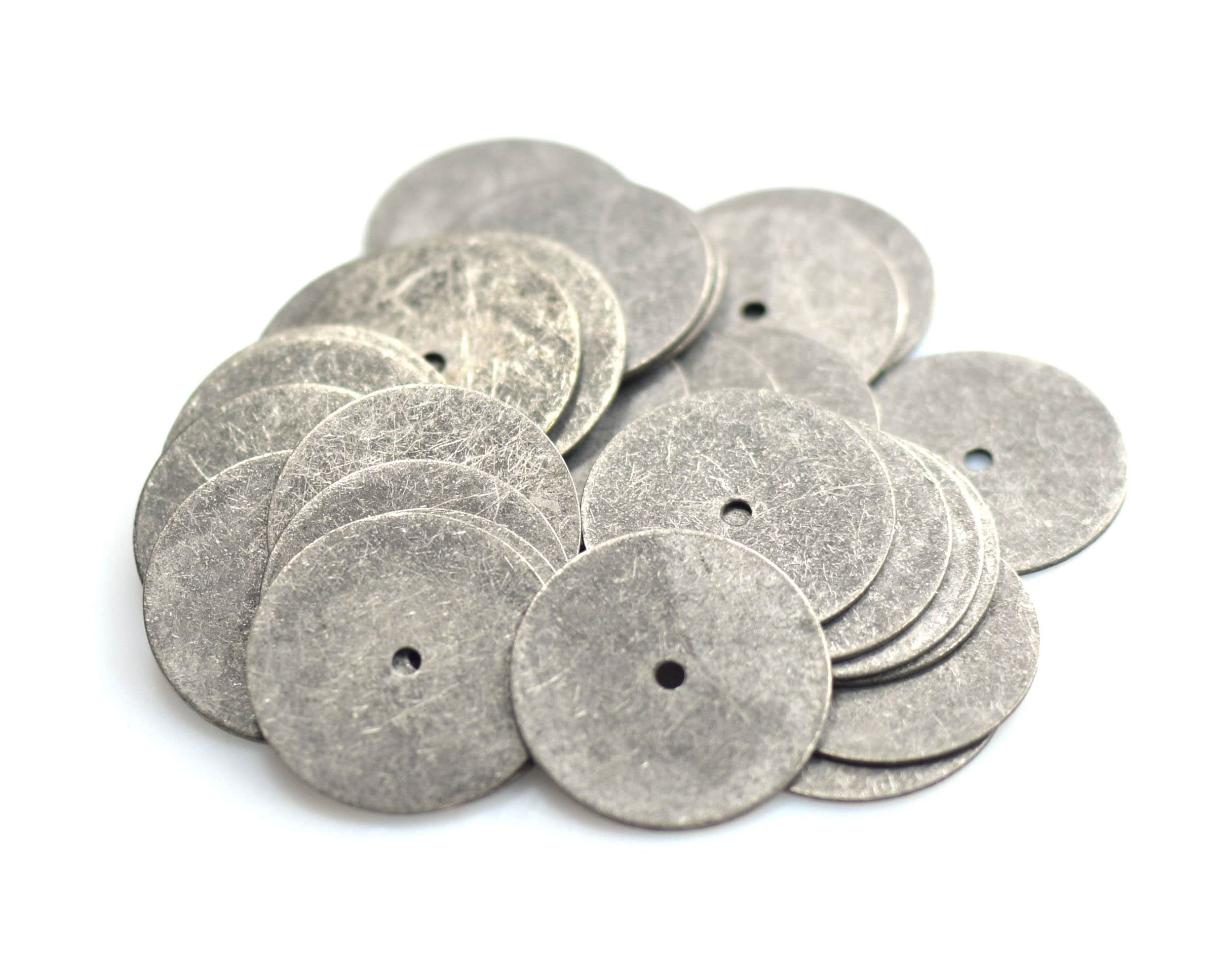 Antique Silver Round Middle Hole Disc - Round Disc - 0.5 X 16 Mm - Etsy