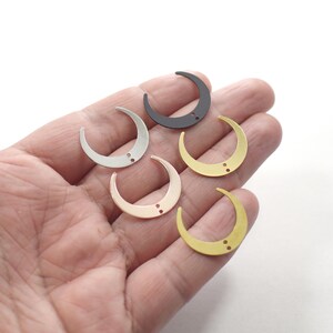 0.6 x 24 mm , Laser Cut  Crescent Earring Charms,  Crescent Findings - L95