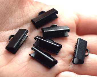 Prensados de cinta de color negro - crimpado de cinta - 6 x 14 mm