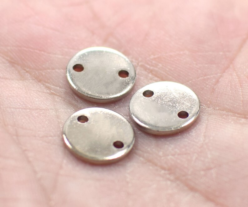 1 X 10 Mm , Silver Color Stamping Disc - Round 2 Hole Findings - Etsy