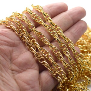 6 x 10 mm , 24K Shiny Gold Plated Braided Chain, Necklace Chain -  NF0416