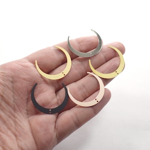 0.6 x 33 mm , Laser Cut  Crescent Earring Charms,  Crescent Findings - L96