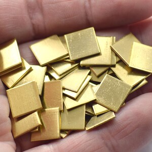 Raw Brass  Square  Shape Blanks  -   ( No Holes )   Findings ,  0.8 x 10 x 10 mm