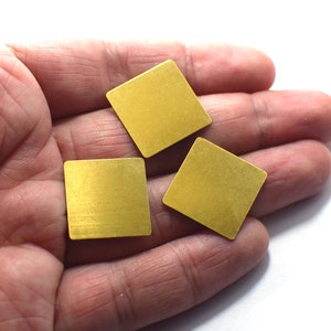 Raw Brass Square Shape Blanks - (No Holes ) Ritrovamenti , 0,5 x 20 x 20 mm