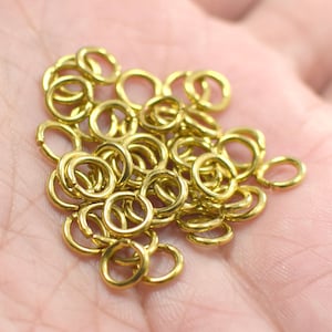 1.2 x 7 mm ,  Raw Brass  Jump Rings Findings