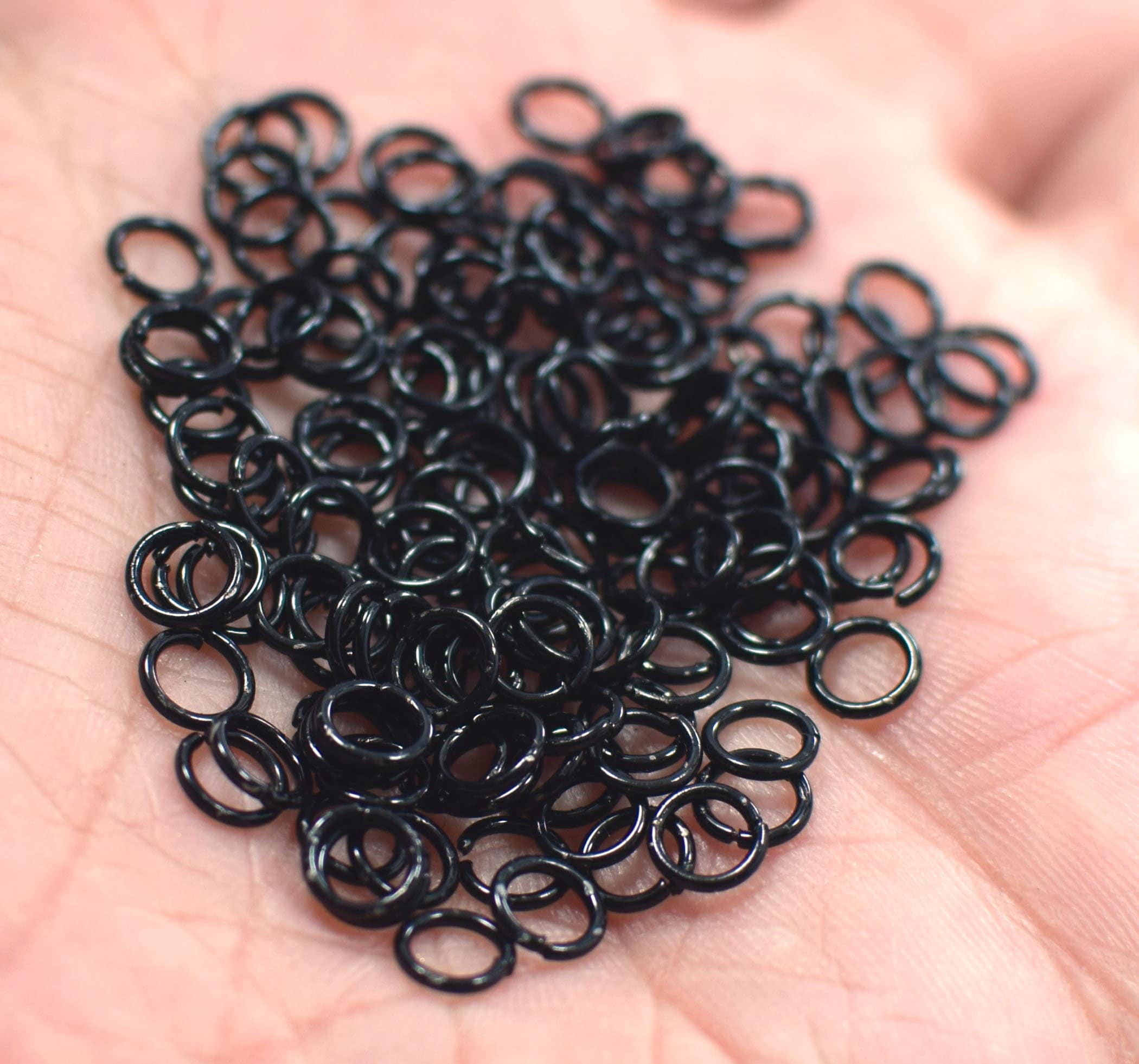 0.7 x 5 mm ,  Black Color  Jump Rings Findings